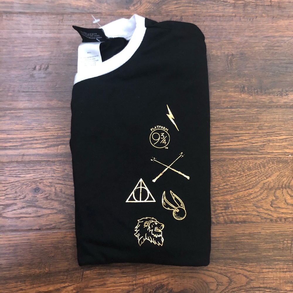 Black Harry Potter Tee with Gold Detailing